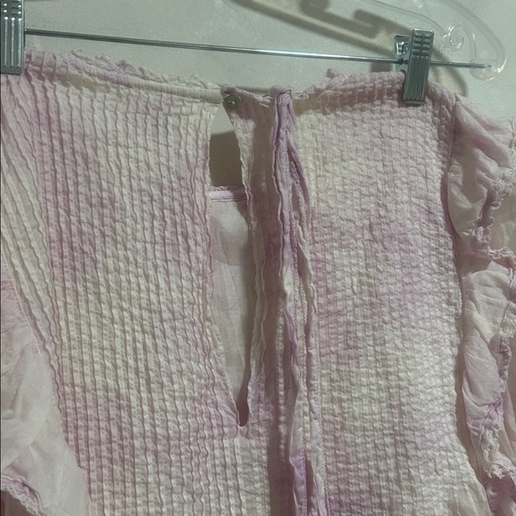 Aritzia Wilfred la boheme Elia Ruffled Tie Dye Prairie Mini Dress drop waist - Picture 10 of 12